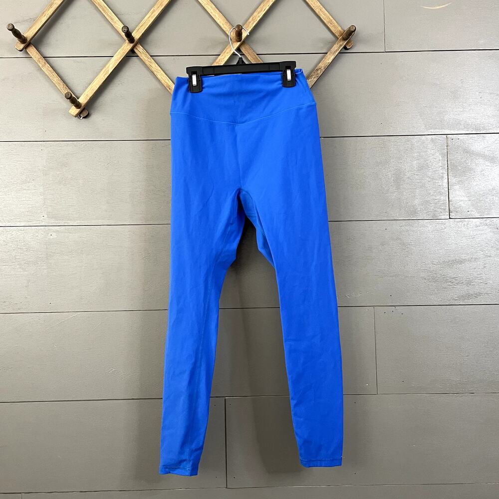 Buffbunny Rosa Leggings Blue Seamless Front High Waist Womens Size Medium